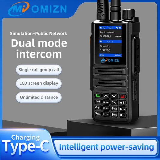 Walkie Talkie OMIZN X8 de modo dual 4G UHF Android de alcance ilimitado Zello Real-PTT GPS