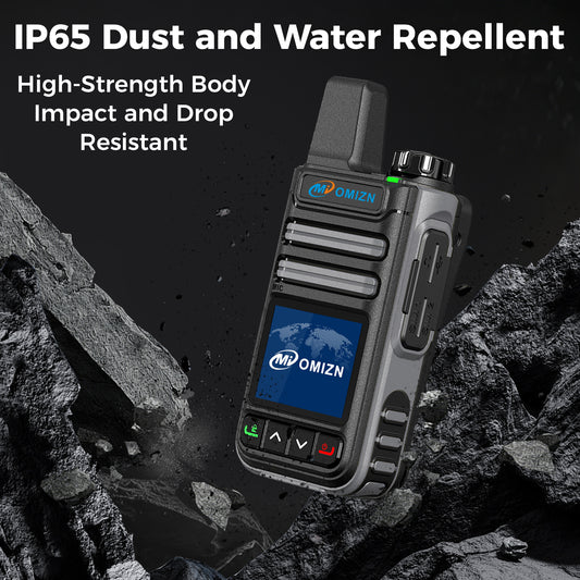 Walkie-talkie OMIZN G3 4G LTE Dual SIM, alcance ilimitado, servicio gratuito de por vida, IP65, cifrado AES256, reducción de ruido.