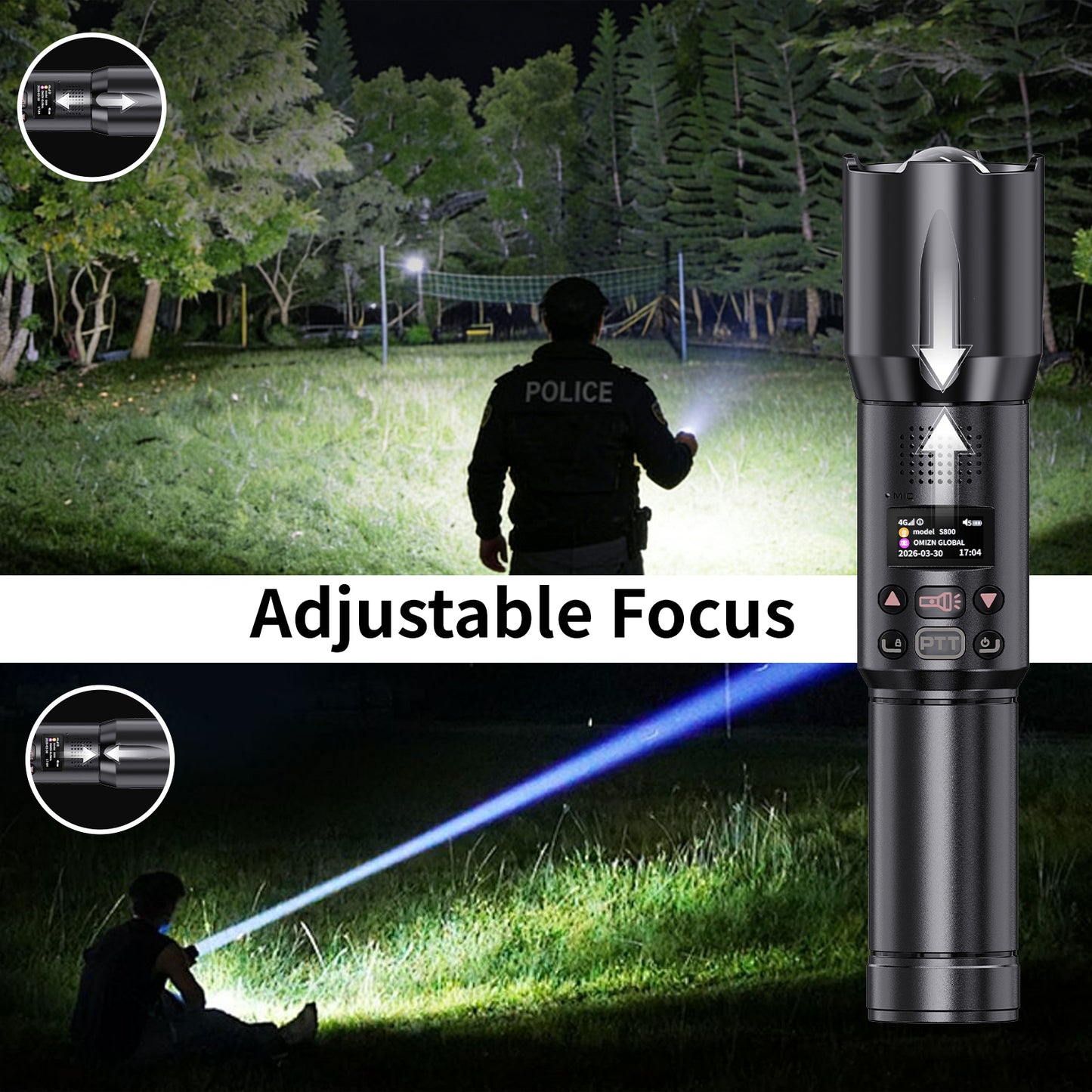 OMIZN S800 5000KM Professional Flashlight Style Two Way Radio with Power Bank Function, Long Range Walkie Talkie